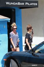 VANESSA HUDGENS and ASHLEY TISDALE Leaves Wundabar Pilates in Studio City