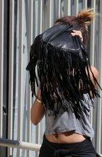 VANESSA HUDGENS Hiding From Paps Out in Studio City