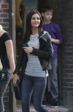 VICTORIA JUSTICE on the Set of Eye Candy in Brooklyn