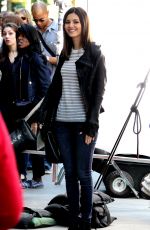 VICTORIA JUSTICE on the Set of Eye Candy in Brooklyn