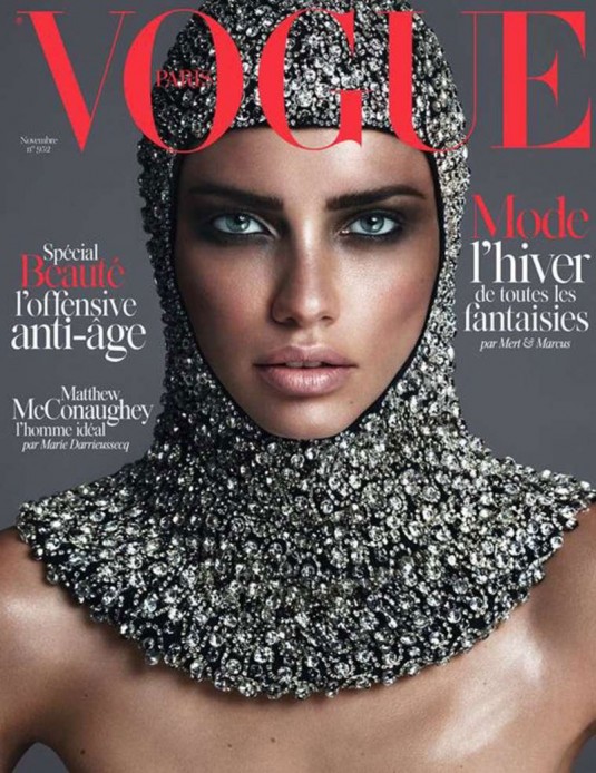 ADRIANA LIMA on the Cover of Vogue Magazine, November 2014 Issue