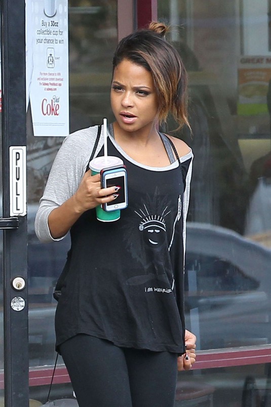 CHRISTINA MILIAN Leaves Subway Restaurant