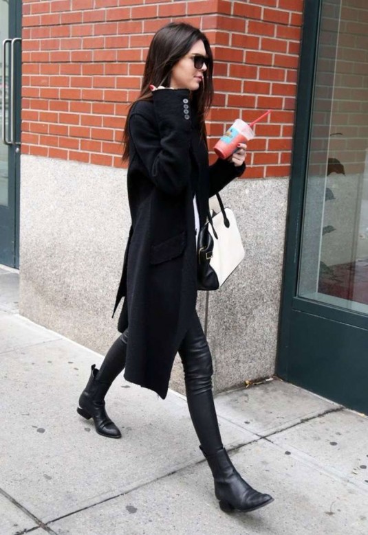 KENDALL JENNER in Leather Pants