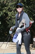 AMY ADAMS in Tight Leggings at a Park in Beverly Hills