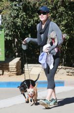 AMY ADAMS in Tight Leggings at a Park in Beverly Hills