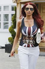 AMY CHILDS in Tight Top Out and About in London
