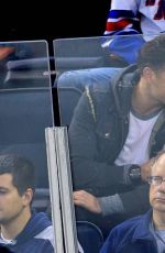 ANNASOPHIA ROBB and Adam Cobb at New York Rangers vs Toronto Maple Leafs game