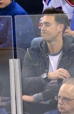 ANNASOPHIA ROBB and Adam Cobb at New York Rangers vs Toronto Maple Leafs game
