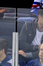 ANNASOPHIA ROBB and Adam Cobb at New York Rangers vs Toronto Maple Leafs game