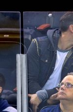 ANNASOPHIA ROBB and Adam Cobb at New York Rangers vs Toronto Maple Leafs game
