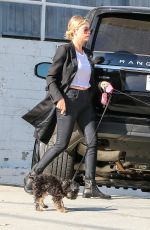 ASHLEY BENSON Walks Her Dogs Out in Hollywood 1010