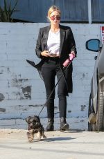 ASHLEY BENSON Walks Her Dogs Out in Hollywood 1010