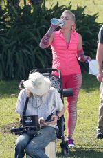 BUSY PHILIPPS on the Set of Cougar Town in Los Angeles