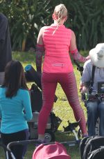 BUSY PHILIPPS on the Set of Cougar Town in Los Angeles