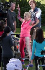 BUSY PHILIPPS on the Set of Cougar Town in Los Angeles