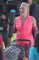 BUSY PHILIPPS on the Set of Cougar Town in Los Angeles