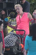 BUSY PHILIPPS on the Set of Cougar Town in Los Angeles
