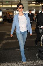 CARLA GUGINO in Jeans at Los Angeles International Airport