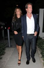 CINDY CRAWFORD Arrives at Gracias Madre Restaurant in West Hollywood