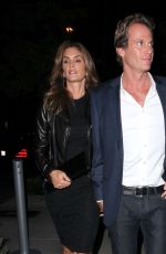 CINDY CRAWFORD Arrives at Gracias Madre Restaurant in West Hollywood