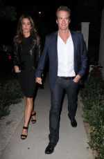 CINDY CRAWFORD Arrives at Gracias Madre Restaurant in West Hollywood