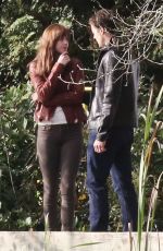 DAKOTA JOHNSON at Fifty Shades of Grey Set in Vancouver