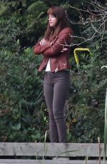 DAKOTA JOHNSON at Fifty Shades of Grey Set in Vancouver