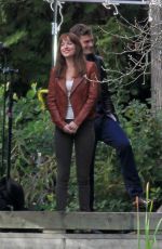 DAKOTA JOHNSON at Fifty Shades of Grey Set in Vancouver