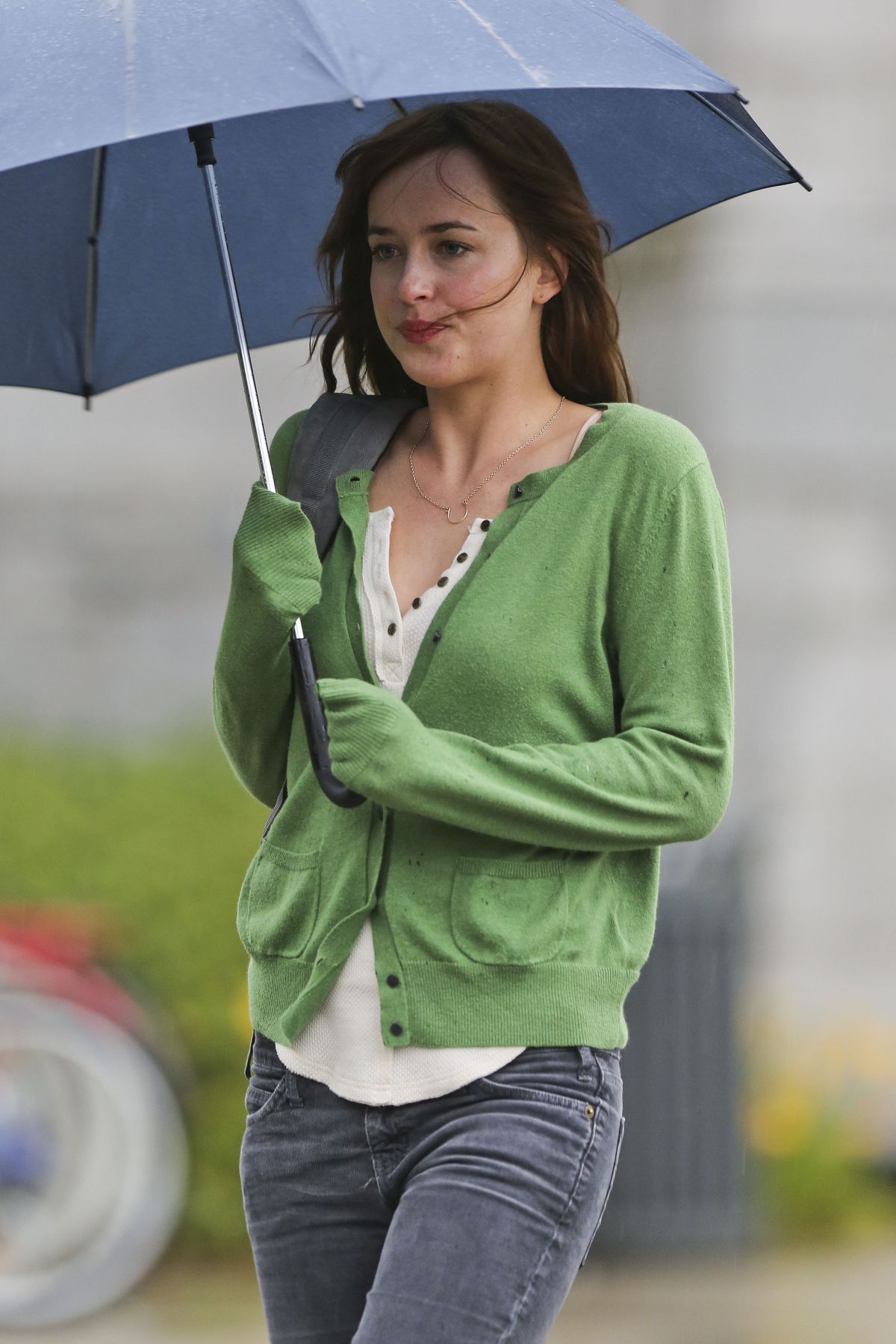 DAKOTA JOHNSON On The Set Of Fifty Shades Of Gray In Vancouver HawtCelebs