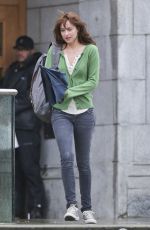 DAKOTA JOHNSON on the Set of Fifty Shades of Gray in Vancouver