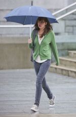 DAKOTA JOHNSON on the Set of Fifty Shades of Gray in Vancouver
