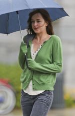 DAKOTA JOHNSON on the Set of Fifty Shades of Gray in Vancouver
