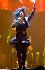 DEMI LOVATO Performs at Neon Lights World Tour in Calgary