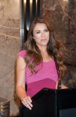 ELIZABETH HURLEY at Breast Cancer Awareness Month Event at Empire State Building