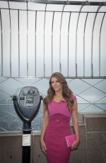ELIZABETH HURLEY at Breast Cancer Awareness Month Event at Empire State Building