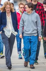 ELLEN PAHE and JULIANNE MOORE on the Set of Freeheld in New York