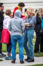 ELLEN PAHE and JULIANNE MOORE on the Set of Freeheld in New York