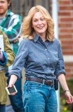 ELLEN PAHE and JULIANNE MOORE on the Set of Freeheld in New York