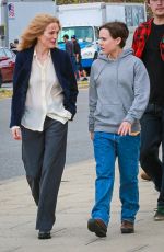 ELLEN PAHE and JULIANNE MOORE on the Set of Freeheld in New York