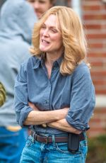 ELLEN PAHE and JULIANNE MOORE on the Set of Freeheld in New York