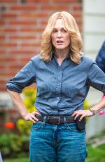 ELLEN PAHE and JULIANNE MOORE on the Set of Freeheld in New York