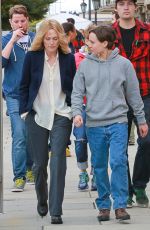 ELLEN PAHE and JULIANNE MOORE on the Set of Freeheld in New York