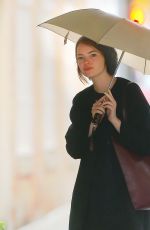 EMMA STONE on Rainy Day Out in new York