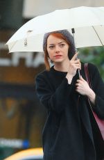 EMMA STONE on Rainy Day Out in new York