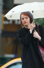EMMA STONE on Rainy Day Out in new York