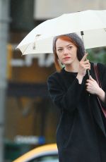 EMMA STONE on Rainy Day Out in new York