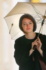 EMMA STONE on Rainy Day Out in new York