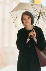 EMMA STONE on Rainy Day Out in new York