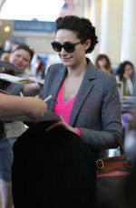 EMMY ROSSUM Arrives at a Flight at LAX Airport