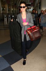 EMMY ROSSUM Arrives at a Flight at LAX Airport